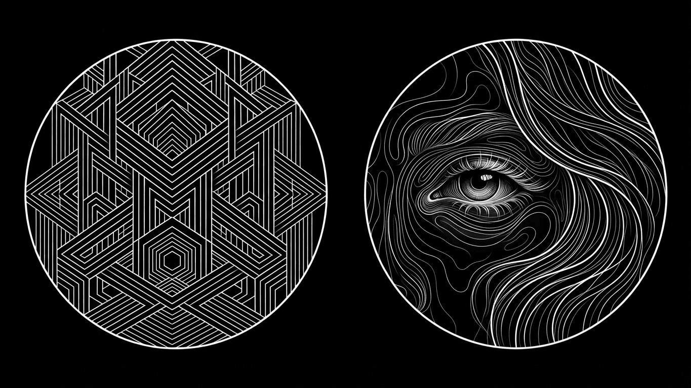 A side-by-side comparison of a woven thread patch with sharp lines and a printed fabric patch with color gradients.