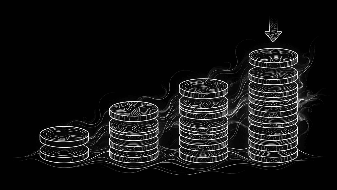Four stacks of patches in increasing height, representing volume-based discounts and tiered pricing.