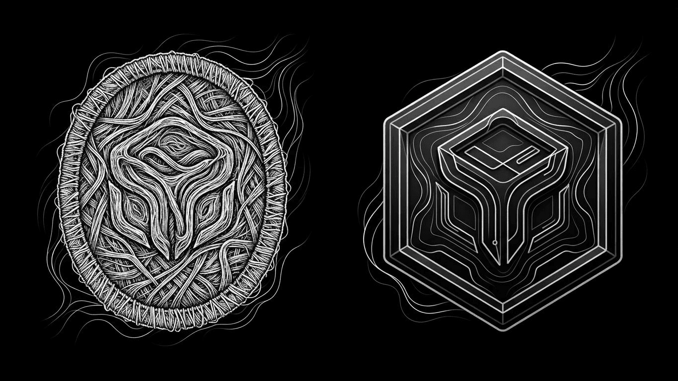 Side-by-side view of a textured stitched embroidered patch and a smooth, moulded rubber PVC patch.
